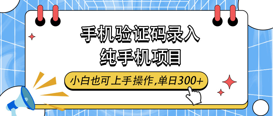 手机验证码录入，纯手机项目，随时随地可做，单日收入300+网创吧-网创项目资源站-副业项目-创业项目-搞钱项目网创吧