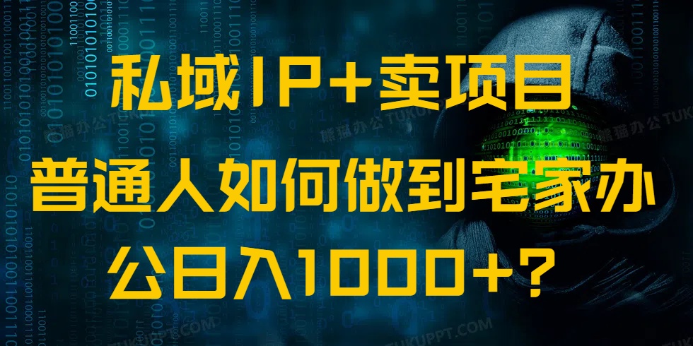 私域IP+卖项目，普通人如何做到宅家办公实现日入1000+网创吧-网创项目资源站-副业项目-创业项目-搞钱项目网创吧