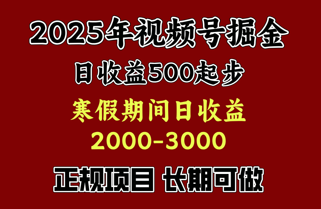 寒假期间一天收益2000+，小白一天就能上手网创吧-网创项目资源站-副业项目-创业项目-搞钱项目网创吧